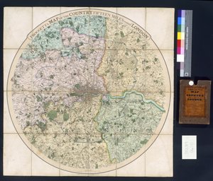 Froggettによる国の地図ロンドン周辺の15マイル、1833年